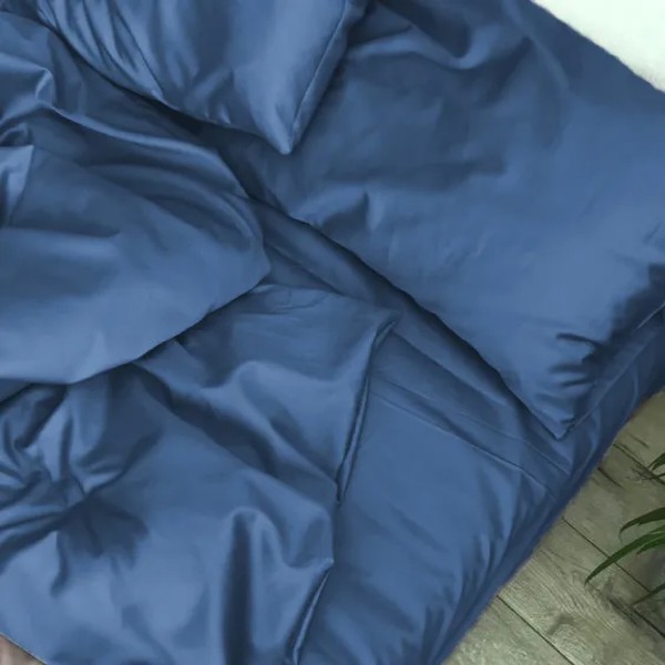Фото - Комплект постільної білизни дитячий MirSon Satin Light Pro 10-011 Dark Blue 110х140 (2200010174052)